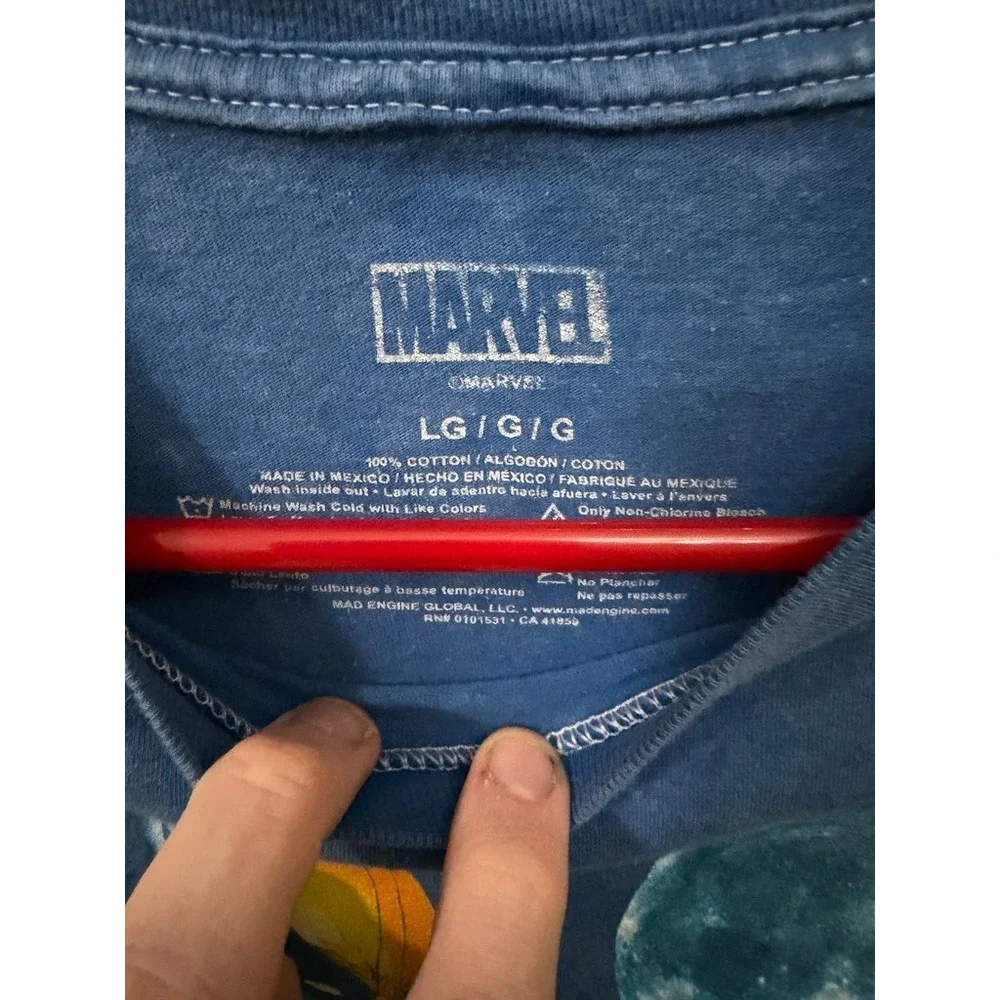 Marvel Wolverine Graphic T-Shirt Blue Mad Engine X-Men Comic Book Tee Mens Large